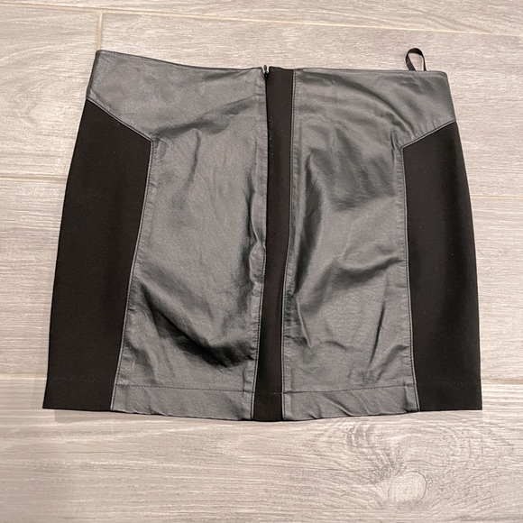 Aqua Leather Mini Skirt - Picture 1 of 6